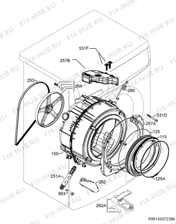 Взрыв-схема стиральной машины Faure FWHB7125P - Схема узла Functional parts 267